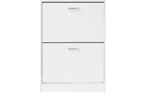 VASAGLE Schuhschrank mit 2 Klappen aus Spanplatte, Weiss
