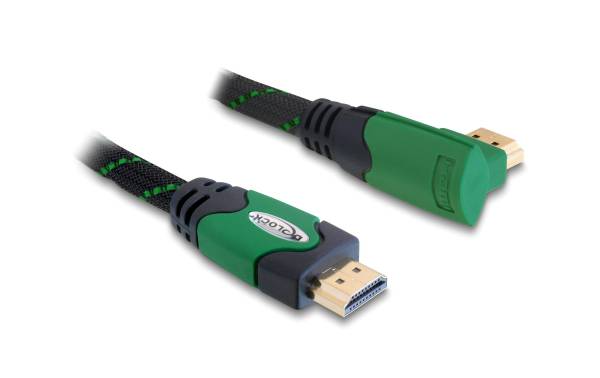 Delock Kabel gewinkelt rechts HDMI – HDMI, 5 m, Grün