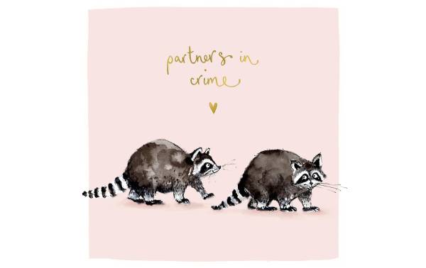 Cart Glückwunschkarte Partners in crime mit Couvert, Grösse: 15×15 cm, Liebe