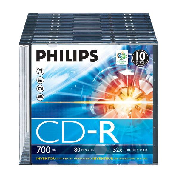 CD-R Slim 80MIN/700MB 52x foil 10 Pcs PHILIPS CR7D5NS10