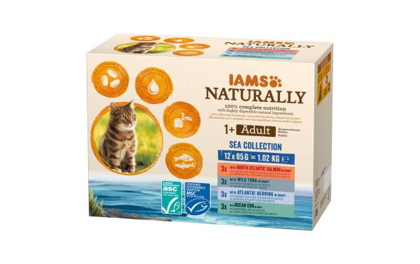 Iams Nassfutter Naturally Adult Sea Mix 12 x 85g in Sauce