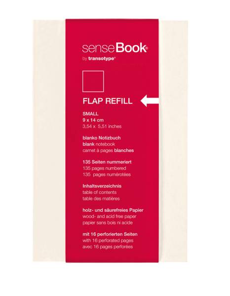 senseBook FLAP REFILL A6 blanko, S, 135 Seiten beige TRANSOTYP 75510600