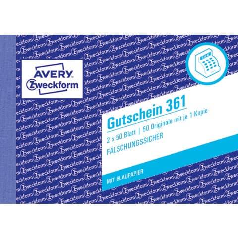 AVERY ZW. Zweckform Formularbuch "Gutschein", A6 quer