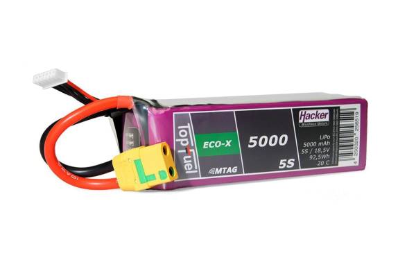 Hacker RC-Akku LiPo 5000 mAh 18.5 V 20C TopFuel ECO-X MTAG