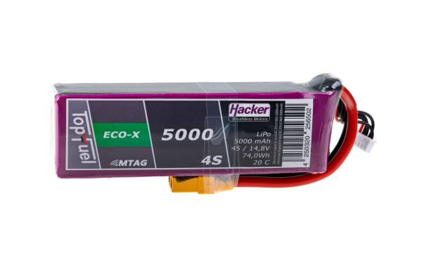 Hacker RC-Akku LiPo 5000 mAh 14.8 V 20C TopFuel ECO-X MTAG