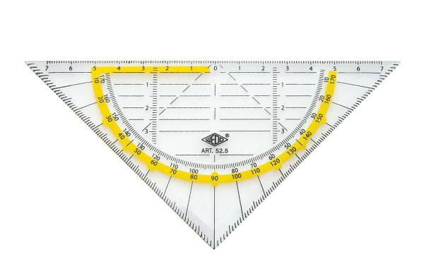 WEDO Geodreieck Standard, Hypotenuse 160 mm, transparent