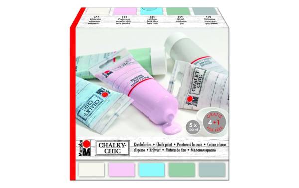 Marabu Kreidefarbe "Chalky-Chic", 5 x 100 ml