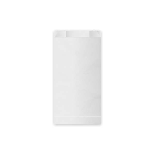 Papierfaltenbeutel (FSC Mix) weiß 12+5 x 24 cm 1kg – 100 Stück