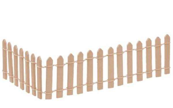 HobbyFun Mini-Utensilien Garten Zaun 25 x 5 cm, Natur