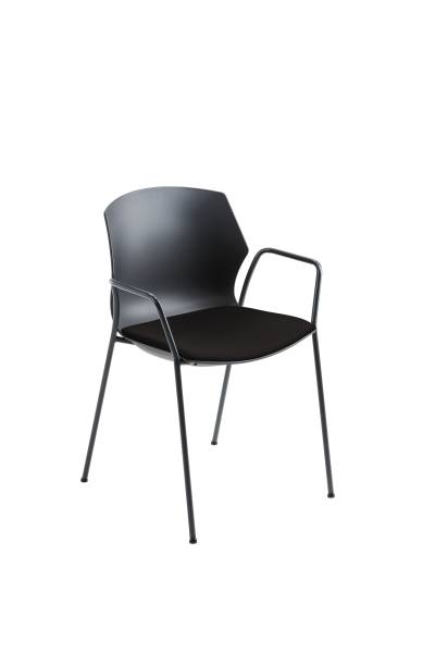 MAYER Besucherstuhl OvaLounge 25111701A schwarz/schwarz, m. Armlehnen