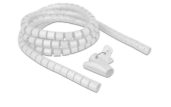 Delock Spiroschlauch mit Einziehwerkzeug, 2.5 m x 25 mm Weiss