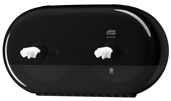 TORK-682008 SmartOne Mini Doppelrollenspender für Toilettenpapier Schwarz - T9