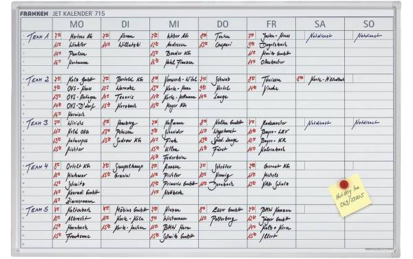 FRANKEN Planungstafel JetKalender, Wochenkalender, 25 Pos.