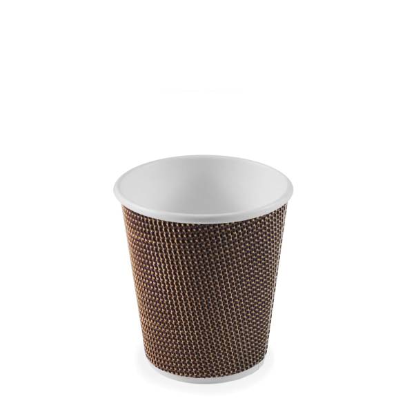 25 Riffelbecher PREMIUM Doppelwandig braun