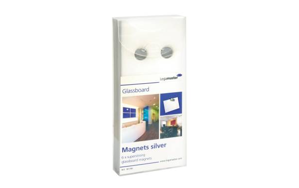 Glasboard Magnete silber 6 Stück LEGAMASTE 7-181700