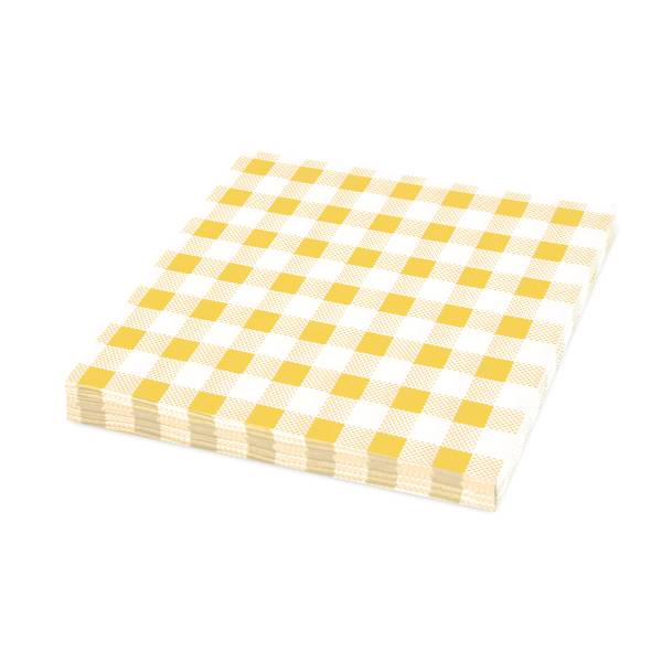 Serviette 1-lagig Karo gelb 33 x 33 cm – 100 Stück
