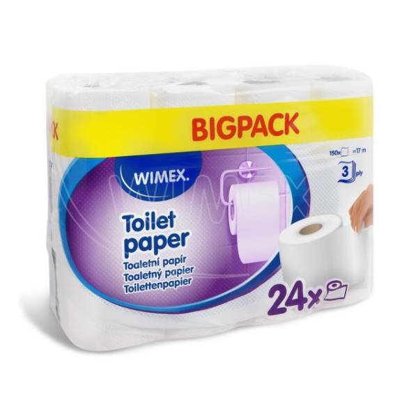 Toilettenpapier 3-lagig 100% Zellstoff Hochweiss – 150 Blatt