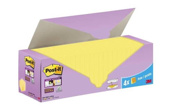 Post-it Haftnotizen Super Sticky Z-Notes, 76 x 76 mm, 20+4