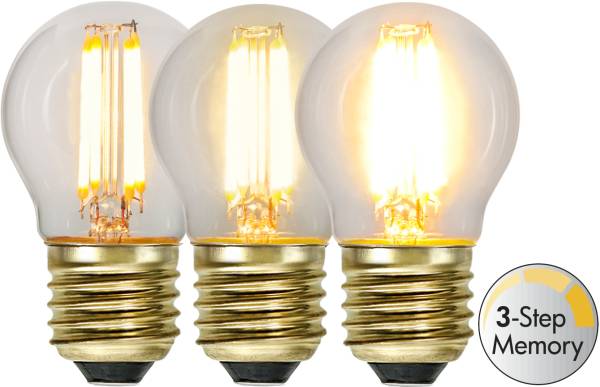LED Leuchtmittel E27 G45 Soft Glow 3-step