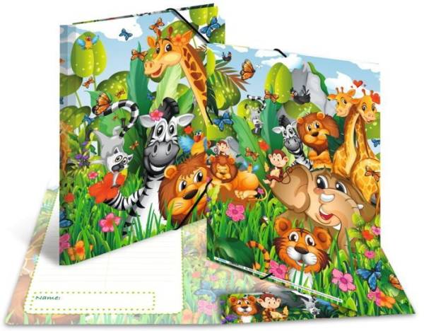 HERMA Eckspannermappe 'Dschungel', Karton, DIN A4