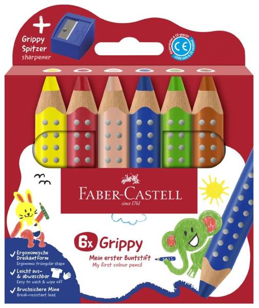 FABER-CASTELL Dreikant-Buntstift Grippy, 10er Kartonetui