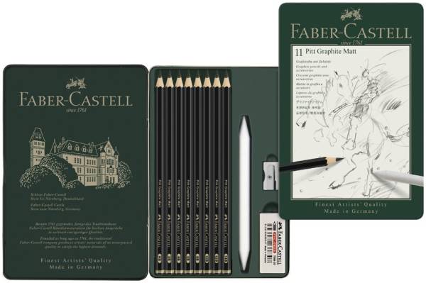 FABER-CASTELL PITT GRAPHITE Matt Set, 11-teiliges Etui