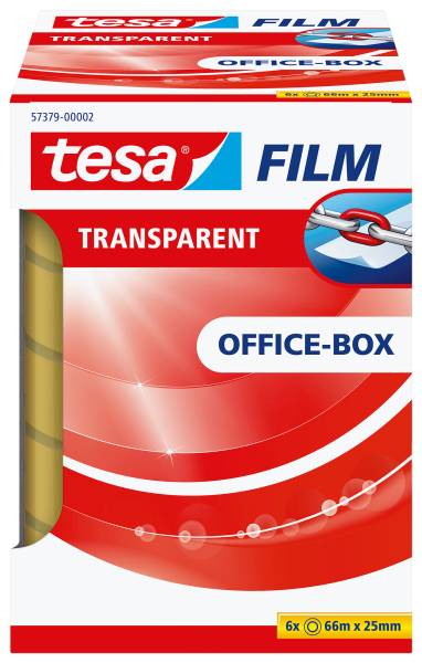 tesafilm transparent 25mmx66m 5 Rl. + 1 Rl. in Office-Box TESA 573790000