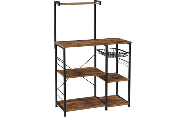 VASAGLE Küchenregal Dunkelbraun, 90 x 132 cm, Holz/Metall