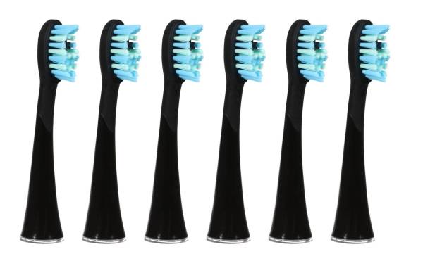 Ailoria Zahnbürstenkopf Shine Bright Extra Clean Schwarz, 6 Stück
