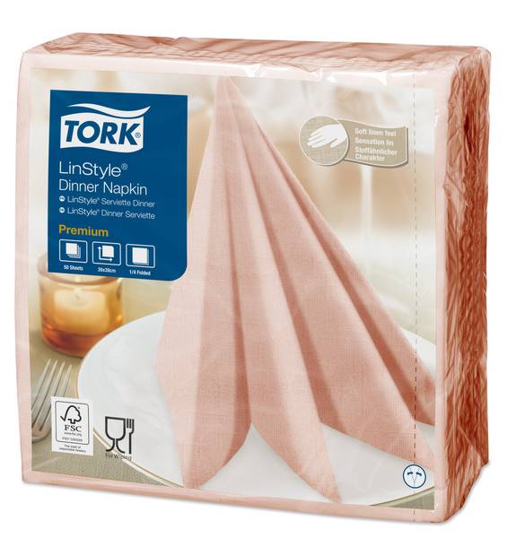 TORK-478881 Tork LinStyle Dinnerservietten Koralle –