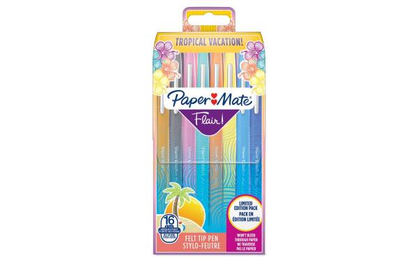 Paper:Mate Faserschreiber Flair TROPICAL VACATION, 16er Etui