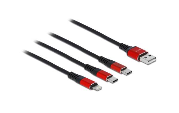 Delock USB-Ladekabel USB A – Lightning/USB C 0.3 m