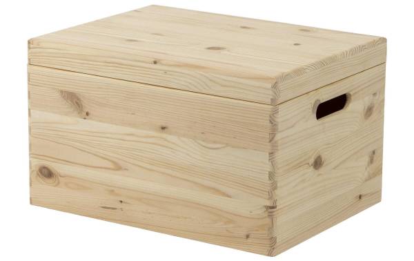 Holz Zollhaus Aufbewahrungsbox mit Deckel, Kiefer 30 x 23 x 40 cm, Braun