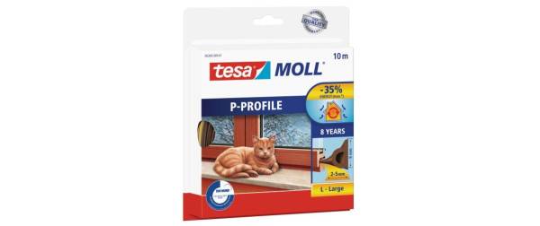 tesa Moll CLASSIC P-Profil Gummidichtung, braun, 9 mm x 10 m