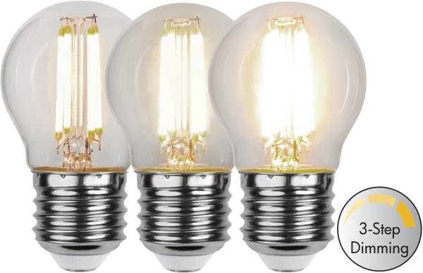 LED Leuchtmittel E27 G45 Klar 3-step
