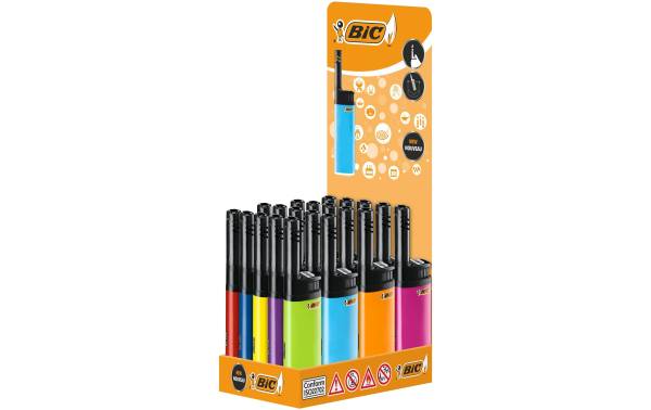 BIC Hybrid-Feuerzeug J38 Wand, Assortiert, 20er-Pack