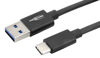 ANSMANN Daten- & Ladekabel, USB-A – USB-C, 2.000 mm, schwarz