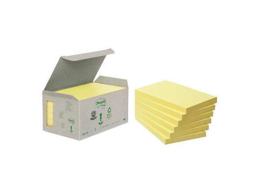Haftnotizen Recycling 126x76mm gelb 6x100 Blatt POST-IT 655-1B