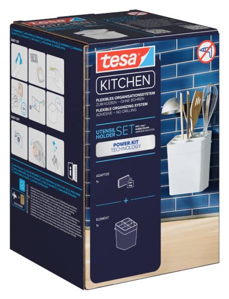 tesa KITCHEN Utensilienhalter, weiß