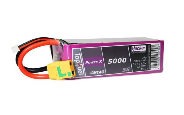 Hacker RC-Akku LiPo 5000 mAh 18.5 V 35C Topfuel Power-X MTAG