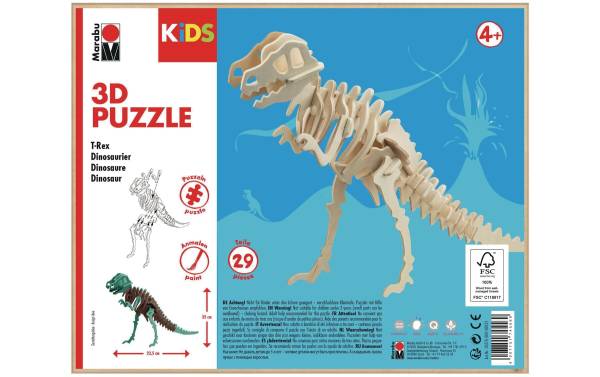Marabu KiDS 3D Puzzle "T-Rex Dinosaurier", 29 Teile