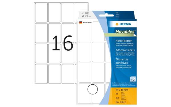 HERMA Etiketten "Movables" 25 x 40 mm, zur Handbeschriftung