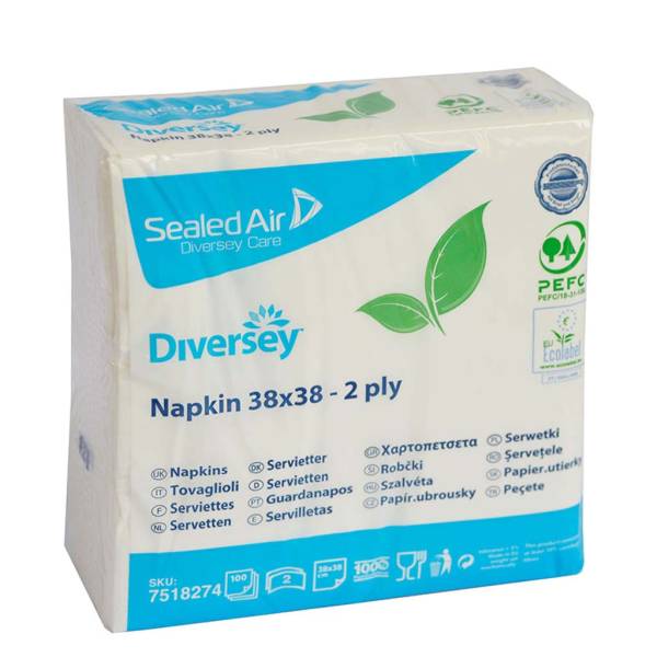 7518274 – Servietten, 2-lagig (38 x 38) 24x100pc