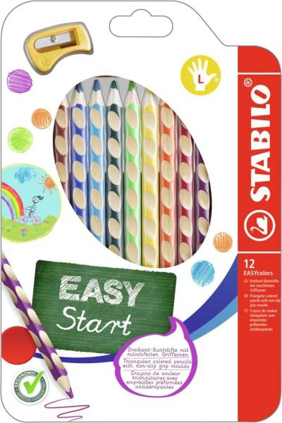 STABILO Dreikant-Buntstifte EASYcolors R, 24er Kartonetui