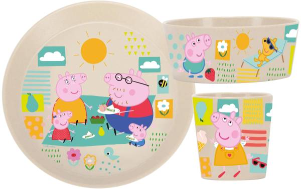 Koziol Kindergeschirrset Connect Peppa Pig, 3-teilig, Beige