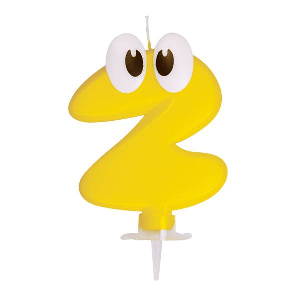 Zahlenkerze mit Halter -2- 80mm – 1 Stück