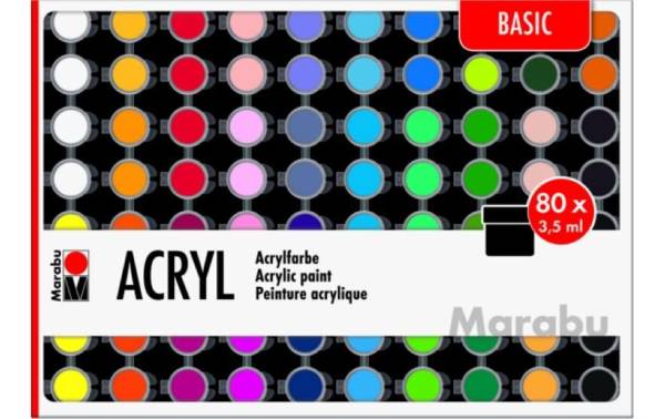 Marabu Acrylfarben-Set "BASIC", 80 x 3,5 ml