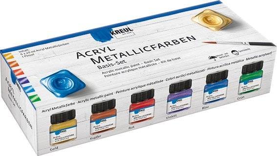 KREUL Acryl-Metallicfarbe, Basis-Set