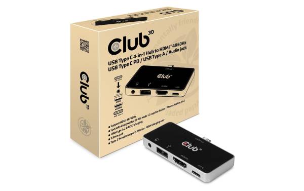 Club 3D Dockingstation CSV-1591 4-in-1 USB 3.1 Typ C 4K60Hz