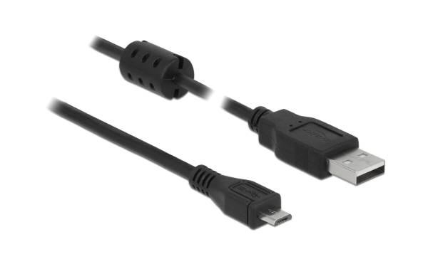 Delock USB 2.0-Kabel mit Ferritkern USB A – Micro-USB B 0.5 m